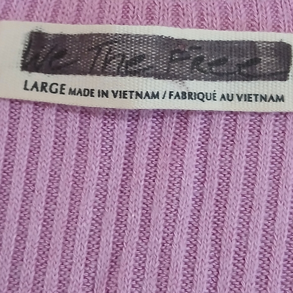 Free People We The Free sz S, L, XL Purple Lilac Racerback Ribbed Henley Tank - Picture 3 of 15